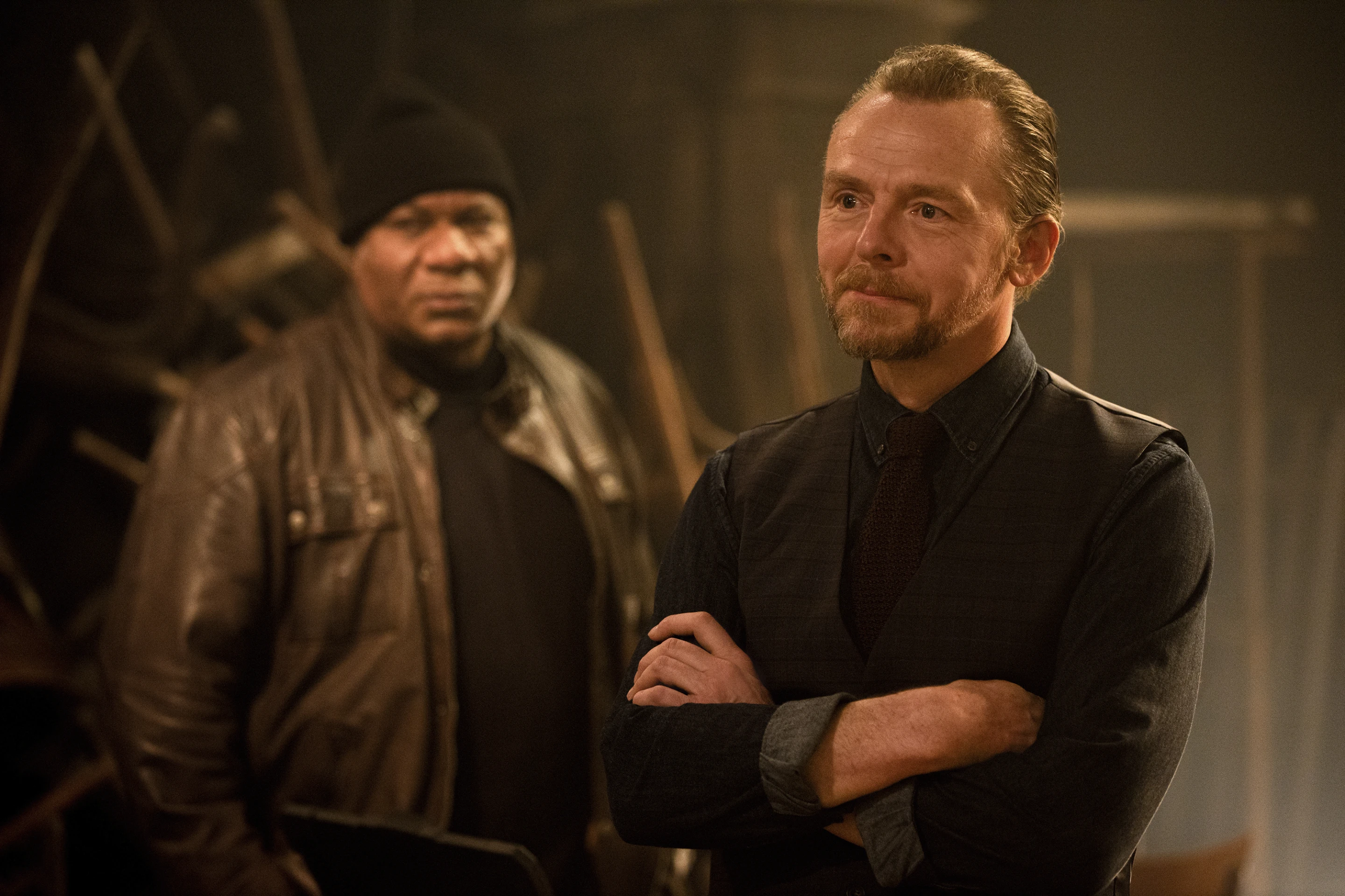 Ving Rhames and Simon Pegg standing together